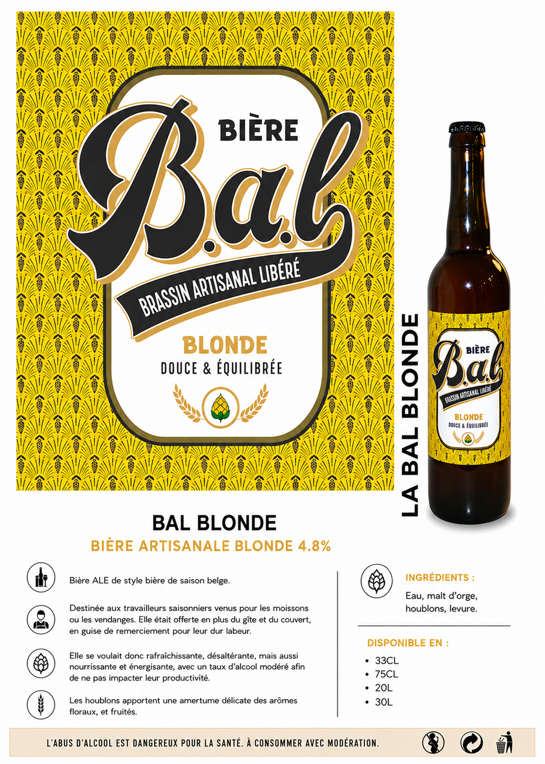 BAL BLONDE – Brassin Artisanal Libéré – 4.8% – Image 2