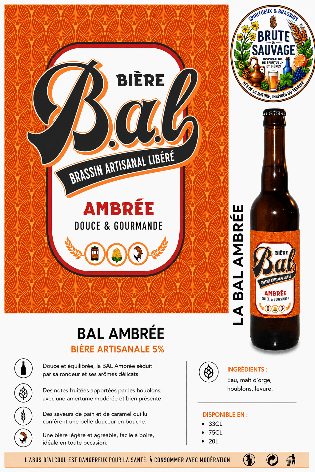 BAL AMBRÉE – Brassin Artisanal Libéré – 5% – Image 2
