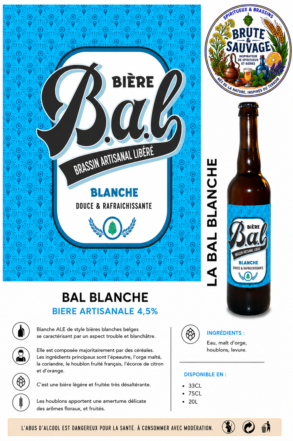 BAL Blanche – Brassin Artisanal Libéré – 4.5% – Image 2