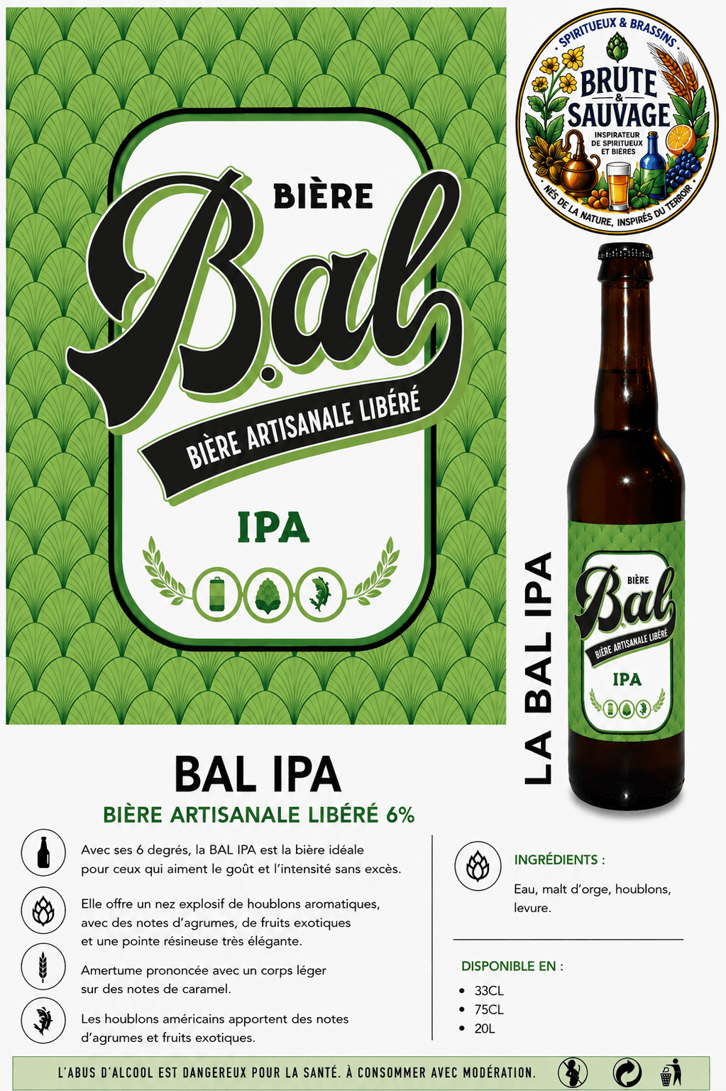 BAL IPA – Brassin Artisanal Libéré – 6% – Image 2