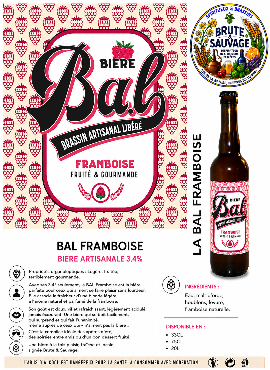 BAL FRAMBOISE – Brassin Artisanal Libéré – 3.4% – Image 2